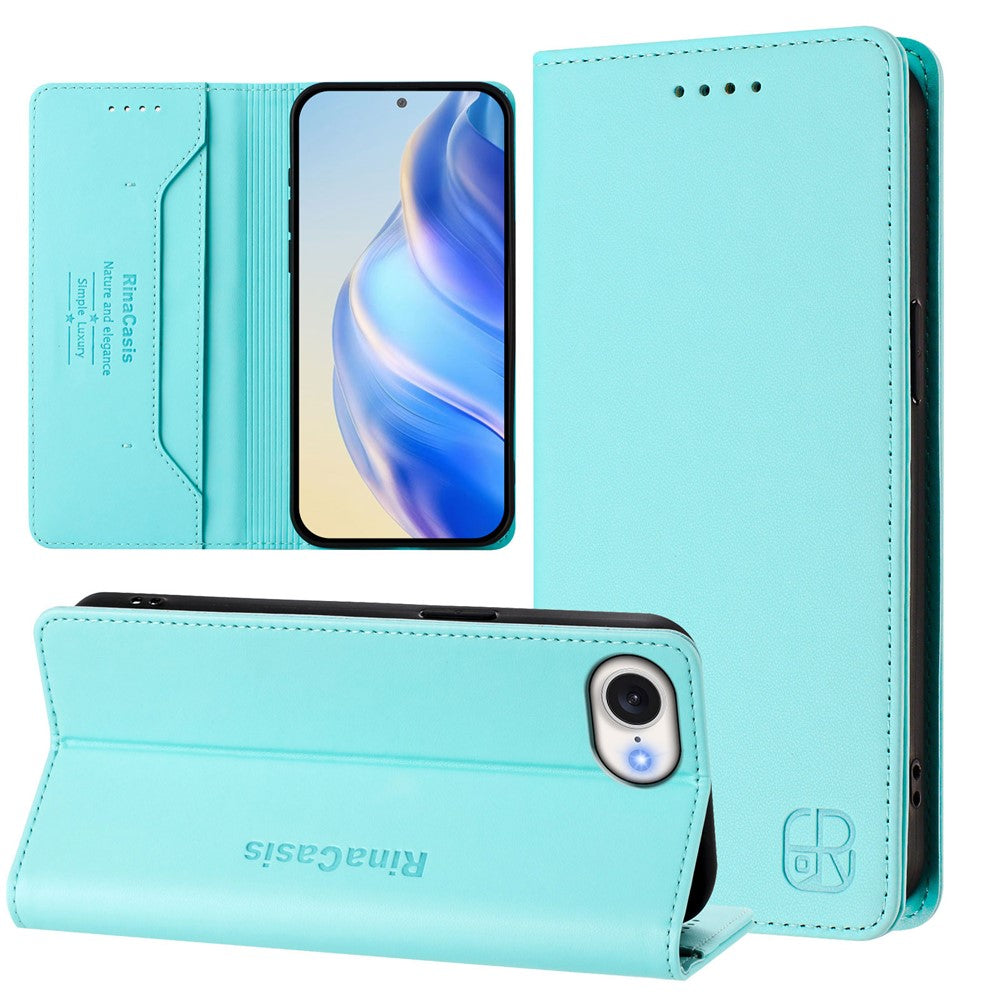 For iPhone 17e / 16e Leather Case RINACASIS RC01 Phone Cover with RFID Blocking Wallet Stand
