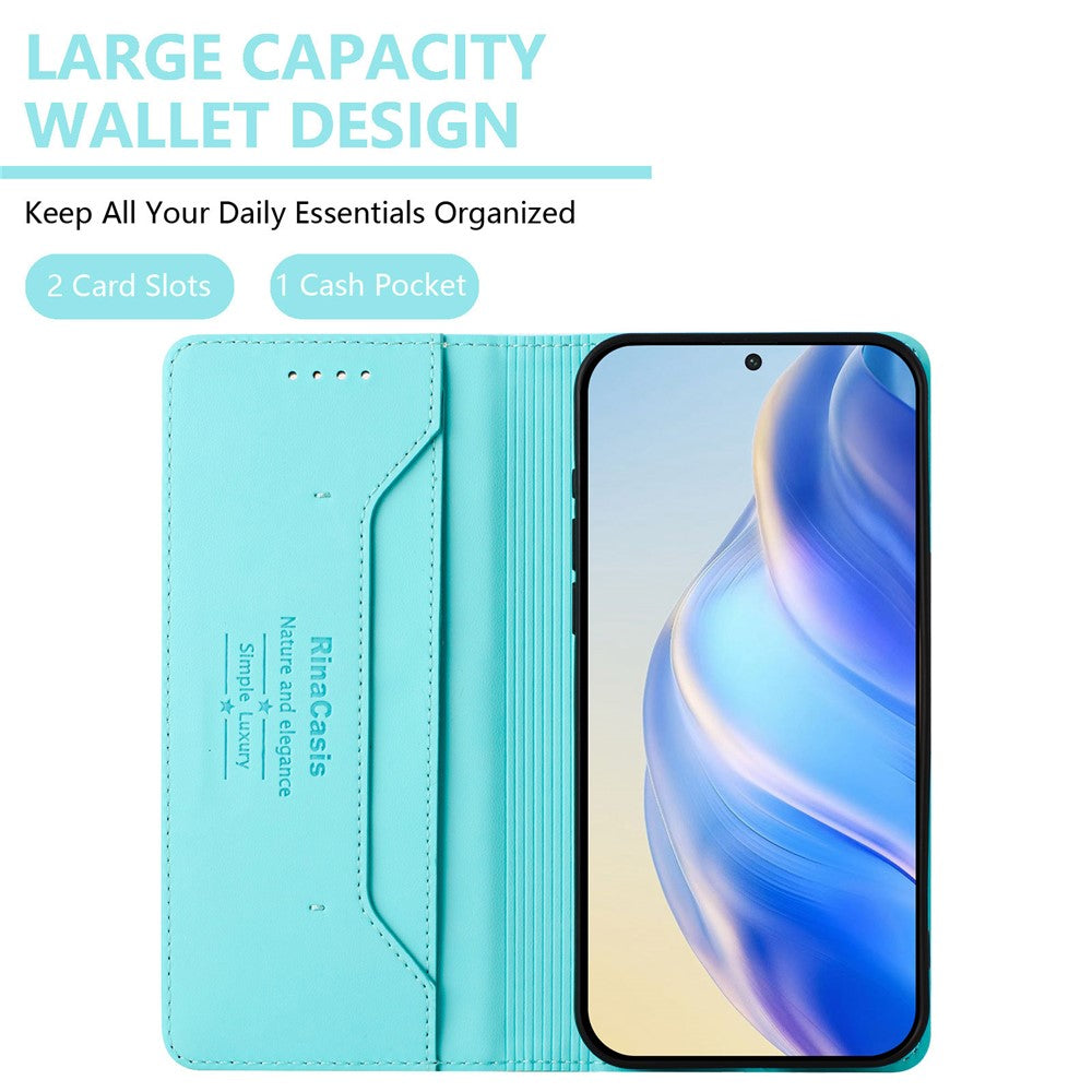 For iPhone 17e / 16e Leather Case RINACASIS RC01 Phone Cover with RFID Blocking Wallet Stand