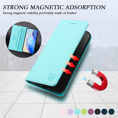 For iPhone 17e / 16e Leather Case RINACASIS RC01 Phone Cover with RFID Blocking Wallet Stand