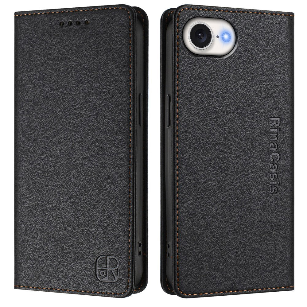 For iPhone 17e / 16e Leather Case RINACASIS RC01 Phone Cover with RFID Blocking Wallet Stand