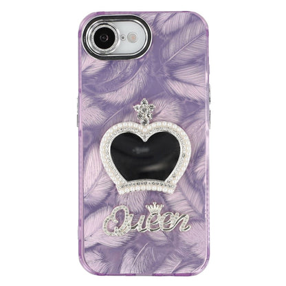 For iPhone 17e / 16e Case with Mirror IMD PC + TPU Phone Cover with Glass Lens Film