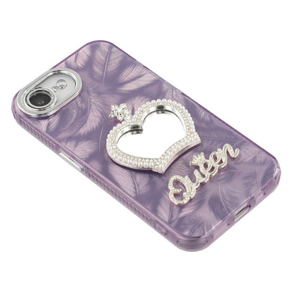 For iPhone 17e / 16e Case with Mirror IMD PC + TPU Phone Cover with Glass Lens Film