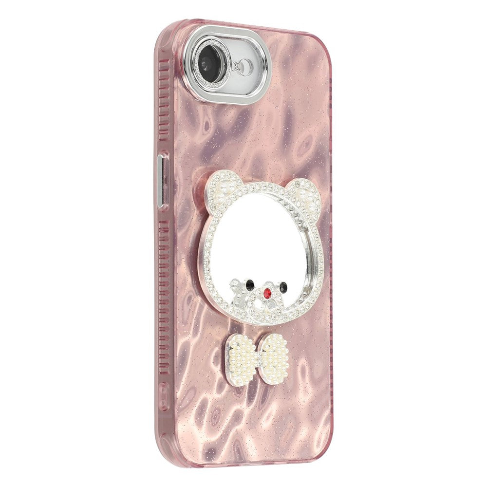 For iPhone 17e / 16e Case with Mirror IMD PC + TPU Phone Cover with Glass Lens Film