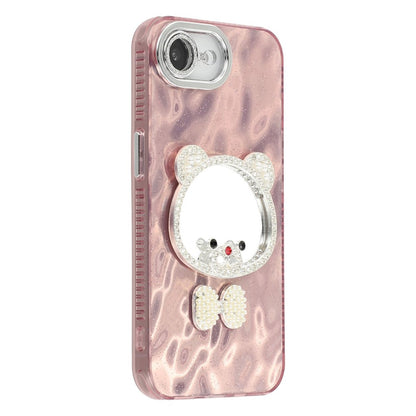 For iPhone 17e / 16e Case with Mirror IMD PC + TPU Phone Cover with Glass Lens Film