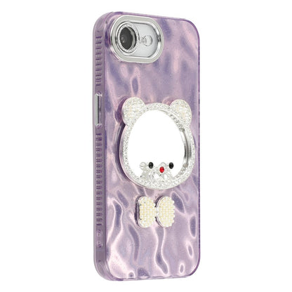 For iPhone 17e / 16e Case with Mirror IMD PC + TPU Phone Cover with Glass Lens Film