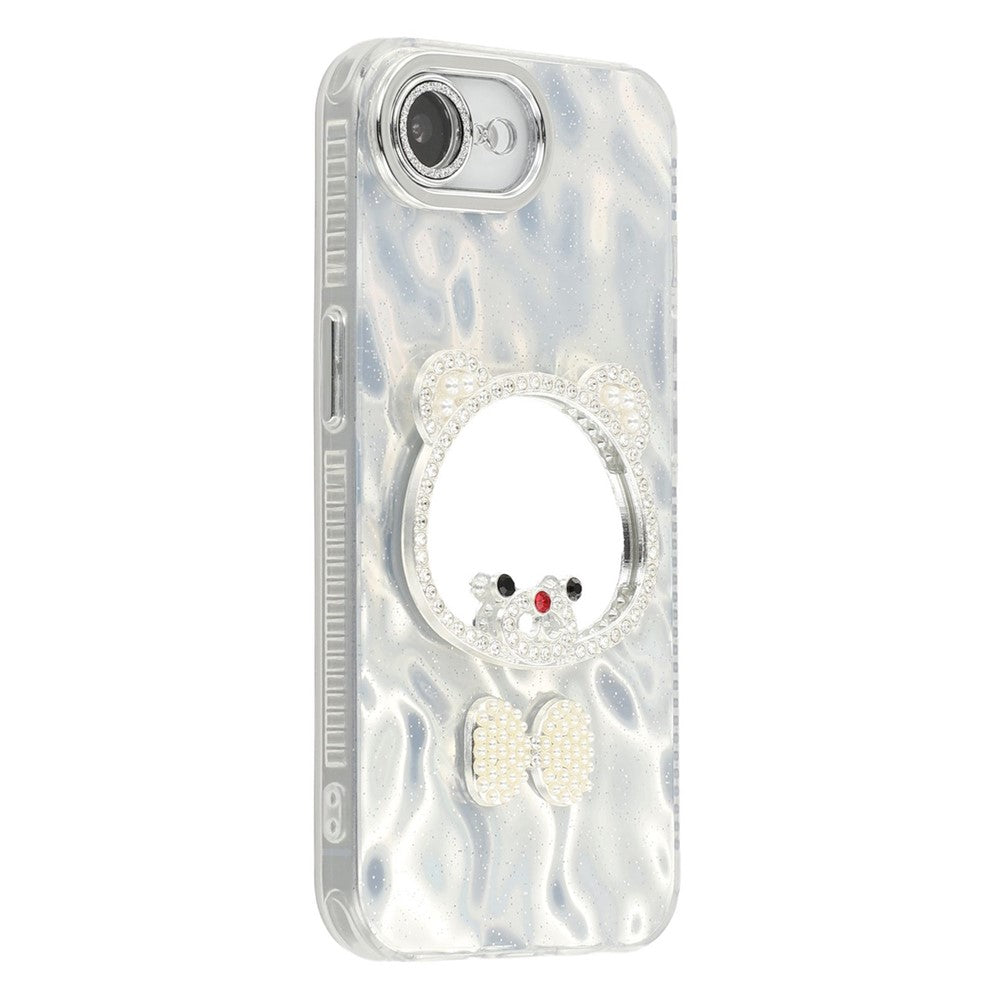 For iPhone 17e / 16e Case with Mirror IMD PC + TPU Phone Cover with Glass Lens Film