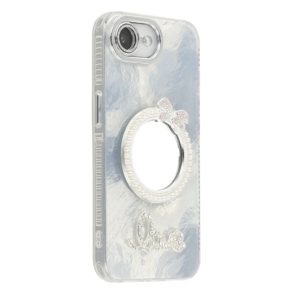 For iPhone 17e / 16e Case with Mirror IMD PC + TPU Phone Cover with Glass Lens Film