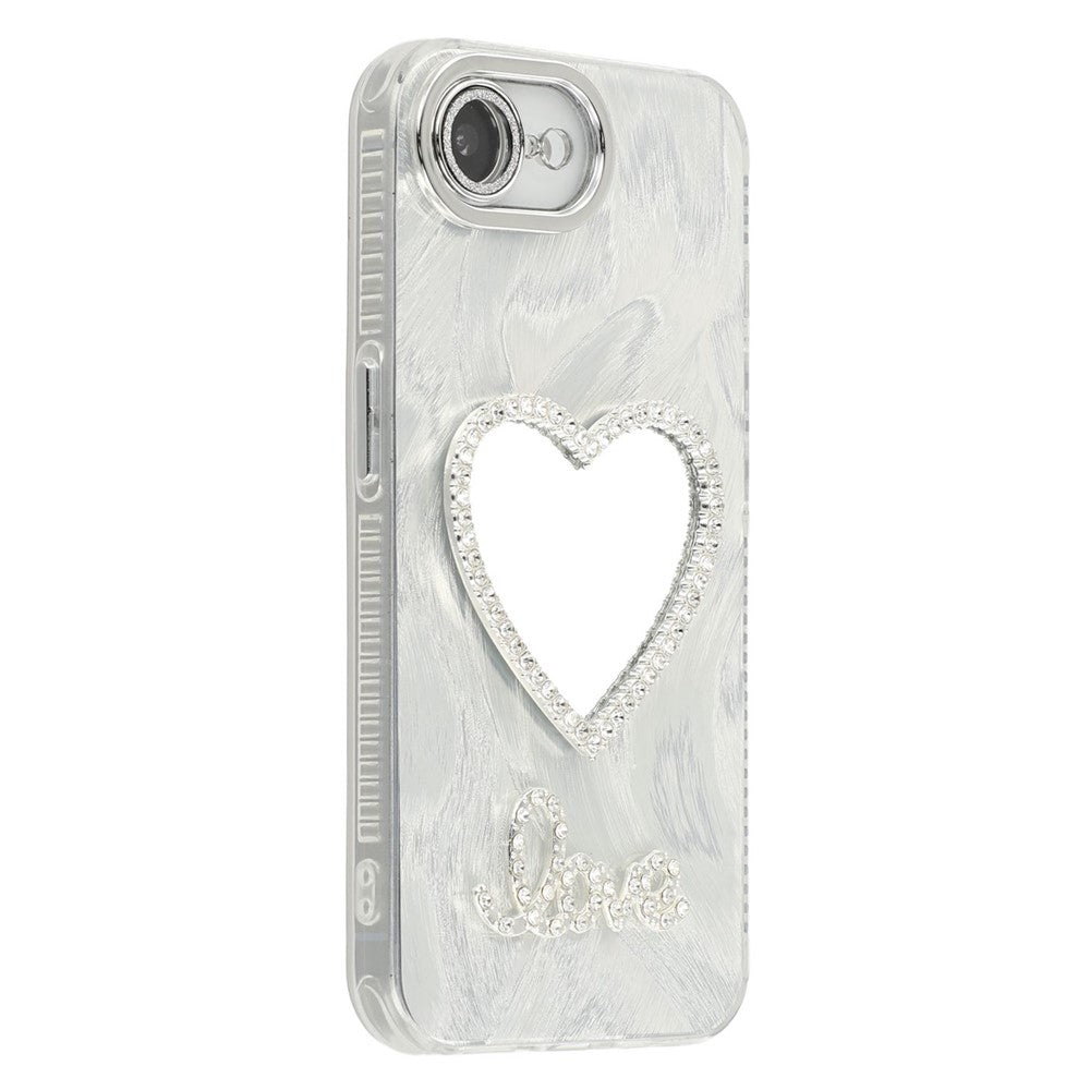 For iPhone 17e / 16e Case with Mirror IMD PC + TPU Phone Cover with Glass Lens Film