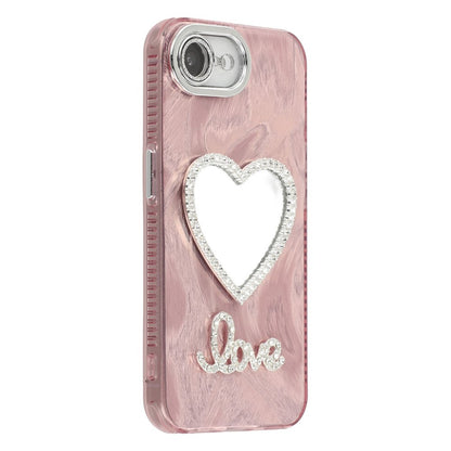 For iPhone 17e / 16e Case with Mirror IMD PC + TPU Phone Cover with Glass Lens Film