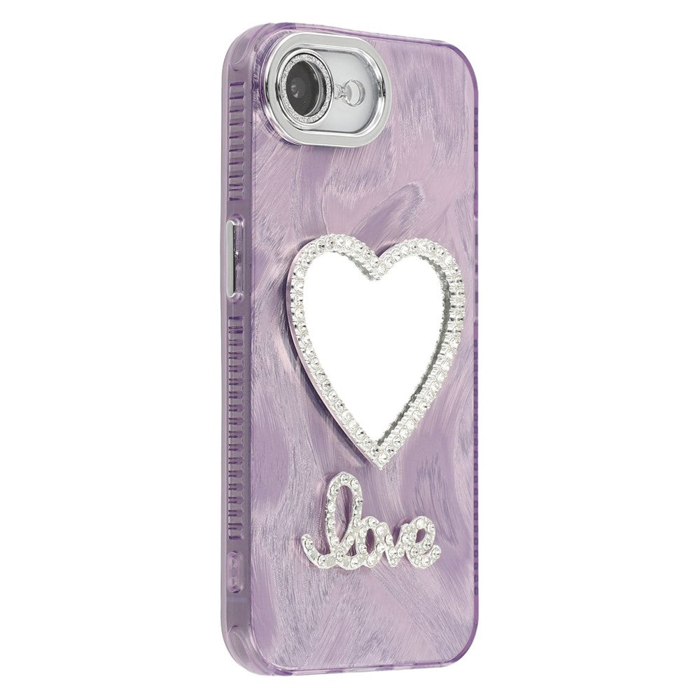 For iPhone 17e / 16e Case with Mirror IMD PC + TPU Phone Cover with Glass Lens Film