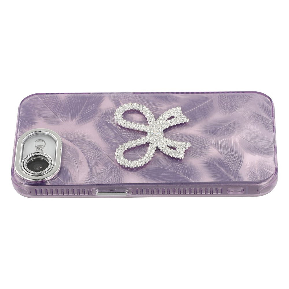 For iPhone 17e / 16e Case Big Bow Decor IMD PC + TPU Phone Cover with Glass Lens Film