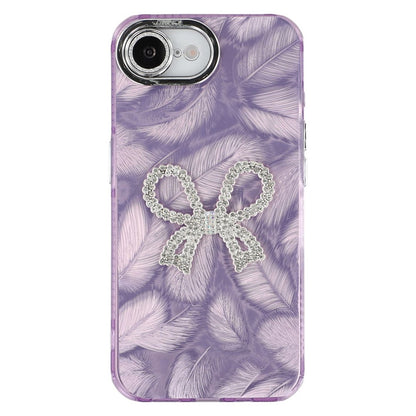 For iPhone 17e / 16e Case Big Bow Decor IMD PC + TPU Phone Cover with Glass Lens Film
