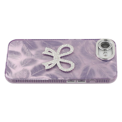 For iPhone 17e / 16e Case Big Bow Decor IMD PC + TPU Phone Cover with Glass Lens Film