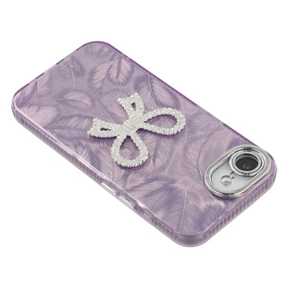For iPhone 17e / 16e Case Big Bow Decor IMD PC + TPU Phone Cover with Glass Lens Film