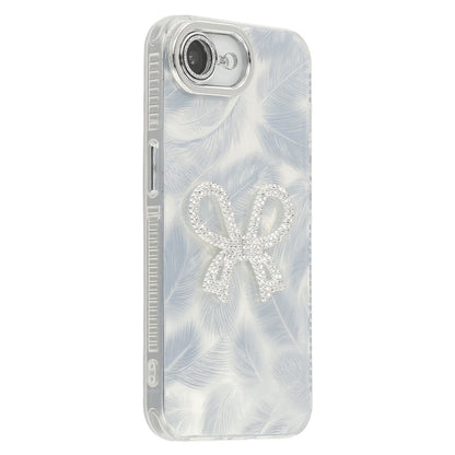For iPhone 17e / 16e Case Big Bow Decor IMD PC + TPU Phone Cover with Glass Lens Film