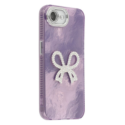 For iPhone 17e / 16e Case Big Bow Decor IMD PC + TPU Phone Cover with Glass Lens Film