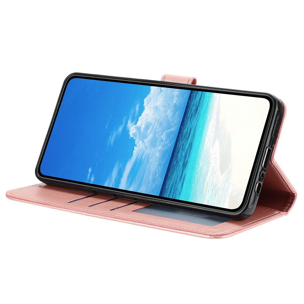 For iPhone 14 Wallet Case Rose Pattern Imprinted Leather Flip Stand Phone Cover
