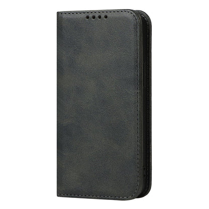 For iPhone 14 Pro Max Calf Texture PU Leather Drop-proof Case Magnetic Auto-absorbed Phone Wallet Stand Cover