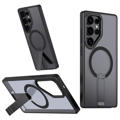 For Samsung Galaxy S25 Ultra Magnetic Case Kickstand TPU + Acrylic Phone Cover