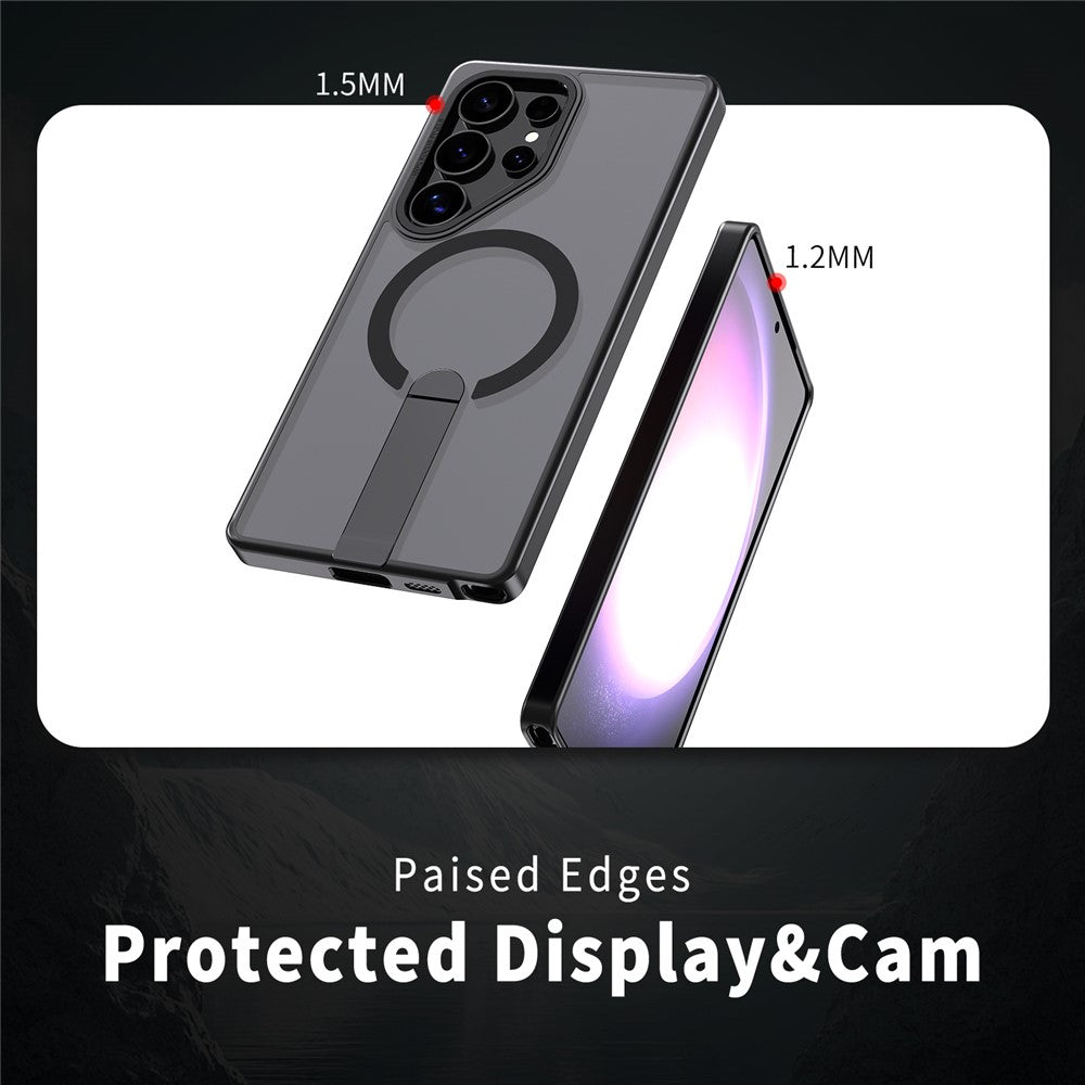For Samsung Galaxy S25 Ultra Magnetic Case Kickstand TPU + Acrylic Phone Cover