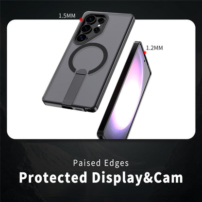 For Samsung Galaxy S25 Ultra Magnetic Case Kickstand TPU + Acrylic Phone Cover