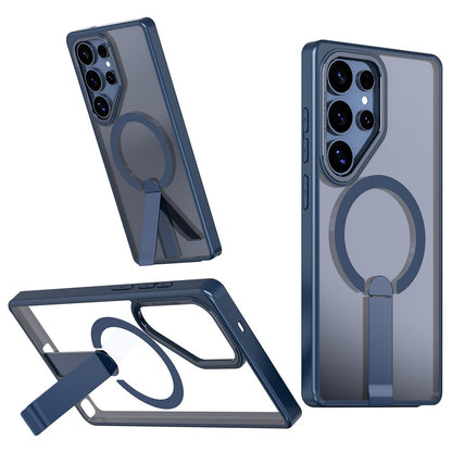 For Samsung Galaxy S25 Ultra Magnetic Case Kickstand TPU + Acrylic Phone Cover