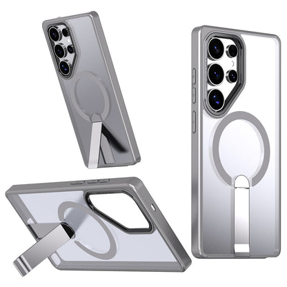 For Samsung Galaxy S25 Ultra Magnetic Case Kickstand TPU + Acrylic Phone Cover