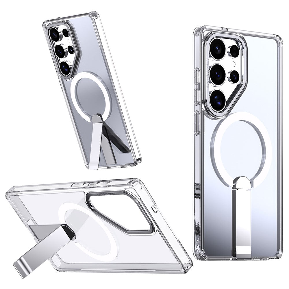For Samsung Galaxy S25 Ultra Magnetic Case Kickstand TPU + Acrylic Phone Cover