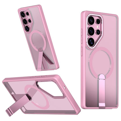 For Samsung Galaxy S25 Ultra Magnetic Case Kickstand TPU + Acrylic Phone Cover