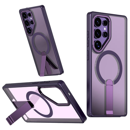 For Samsung Galaxy S25 Ultra Magnetic Case Kickstand TPU + Acrylic Phone Cover