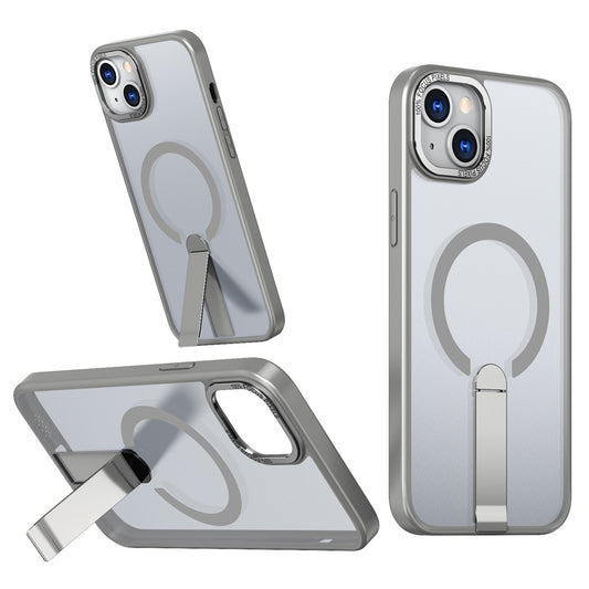 For iPhone 15 Plus Case Compatible with MagSafe Kickstand TPU + Acrylic Phone Cover