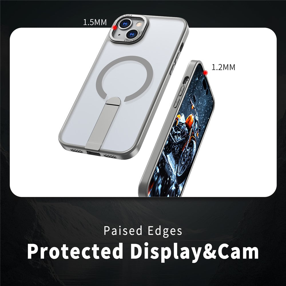 For iPhone 15 Plus Case Compatible with MagSafe Kickstand TPU + Acrylic Phone Cover