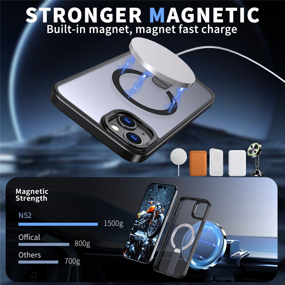 For iPhone 14 Plus Case Compatible with MagSafe Kickstand TPU + Acrylic Phone Cover