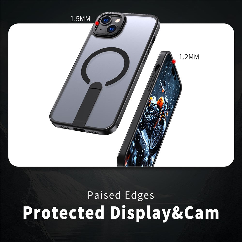 For iPhone 14 Plus Case Compatible with MagSafe Kickstand TPU + Acrylic Phone Cover