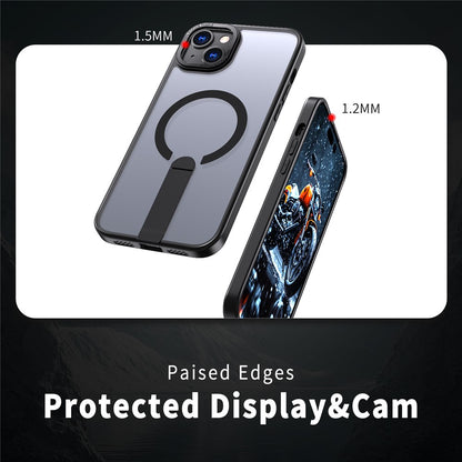 For iPhone 14 Plus Case Compatible with MagSafe Kickstand TPU + Acrylic Phone Cover