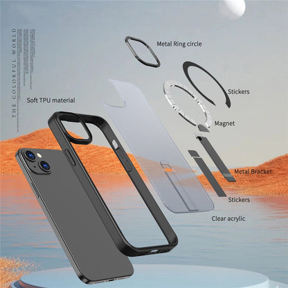 For iPhone 14 Plus Case Compatible with MagSafe Kickstand TPU + Acrylic Phone Cover