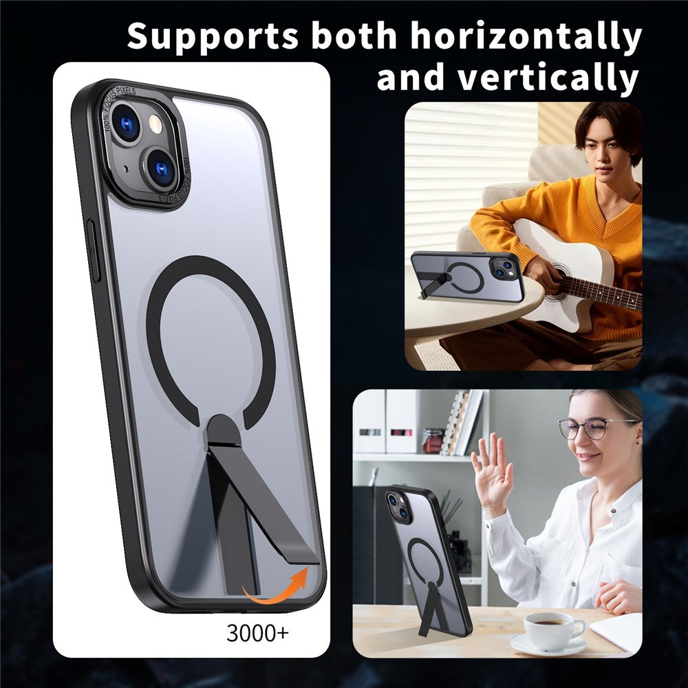 For iPhone 14 Plus Case Compatible with MagSafe Kickstand TPU + Acrylic Phone Cover