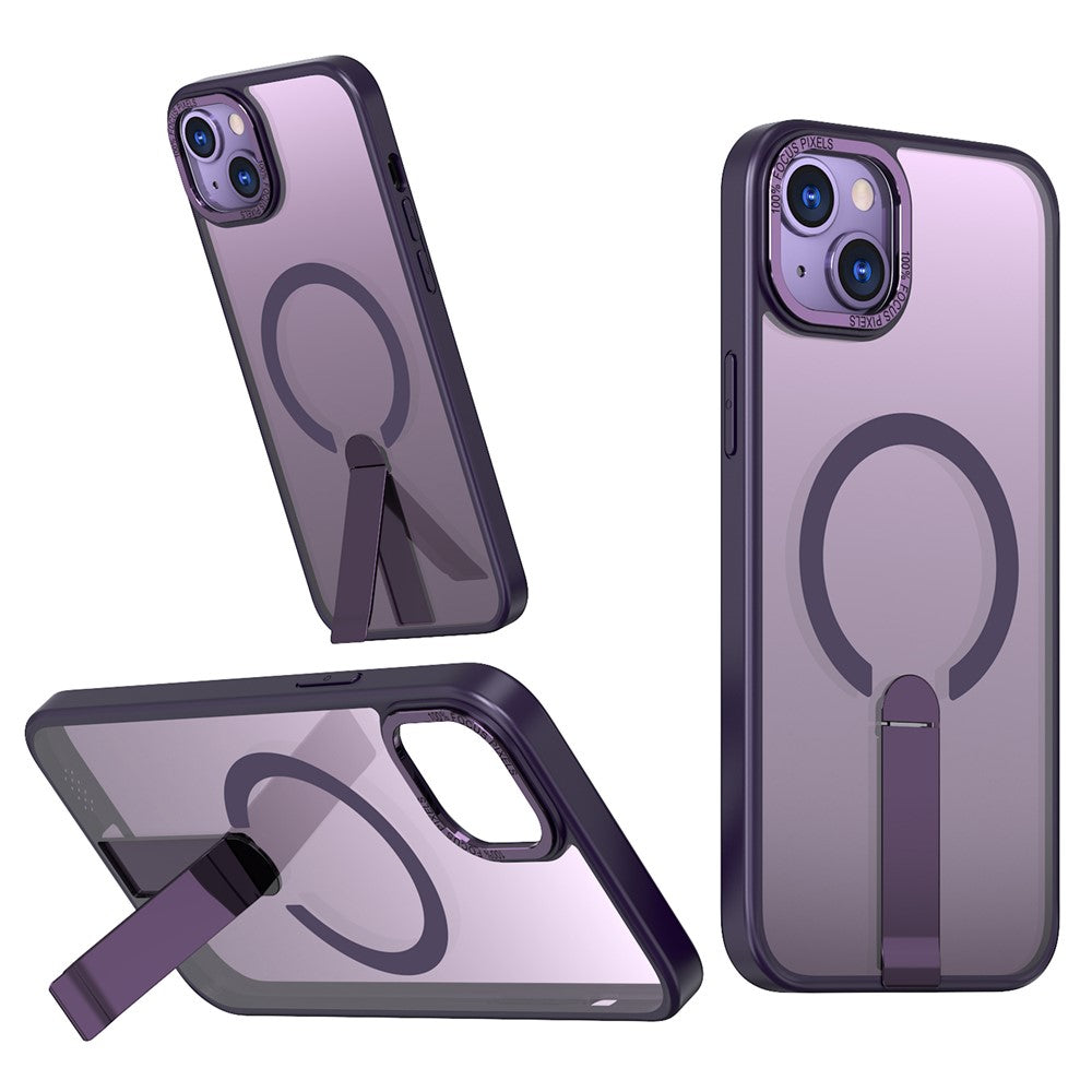 For iPhone 14 Plus Case Compatible with MagSafe Kickstand TPU + Acrylic Phone Cover