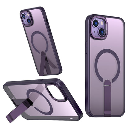 For iPhone 14 Plus Case Compatible with MagSafe Kickstand TPU + Acrylic Phone Cover