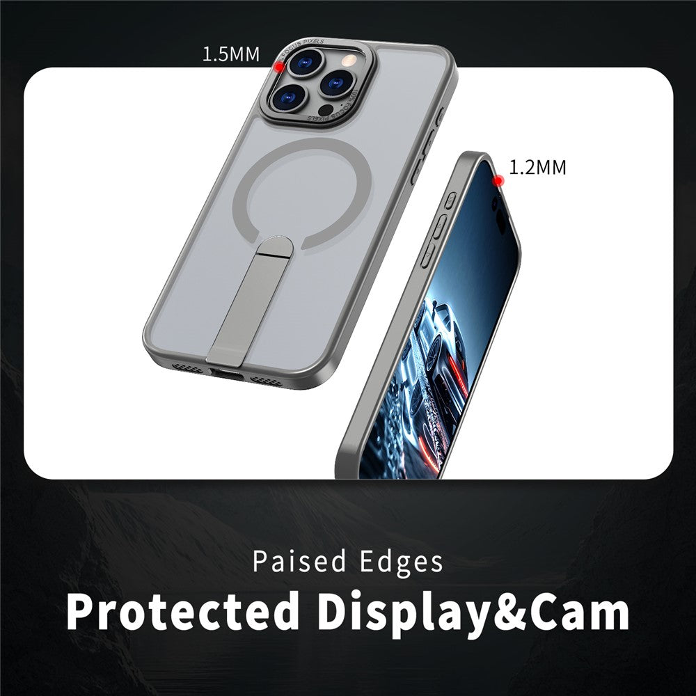 For iPhone 15 Pro Max Case Compatible with MagSafe Kickstand TPU + Acrylic Phone Cover