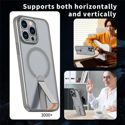 For iPhone 15 Pro Max Case Compatible with MagSafe Kickstand TPU + Acrylic Phone Cover