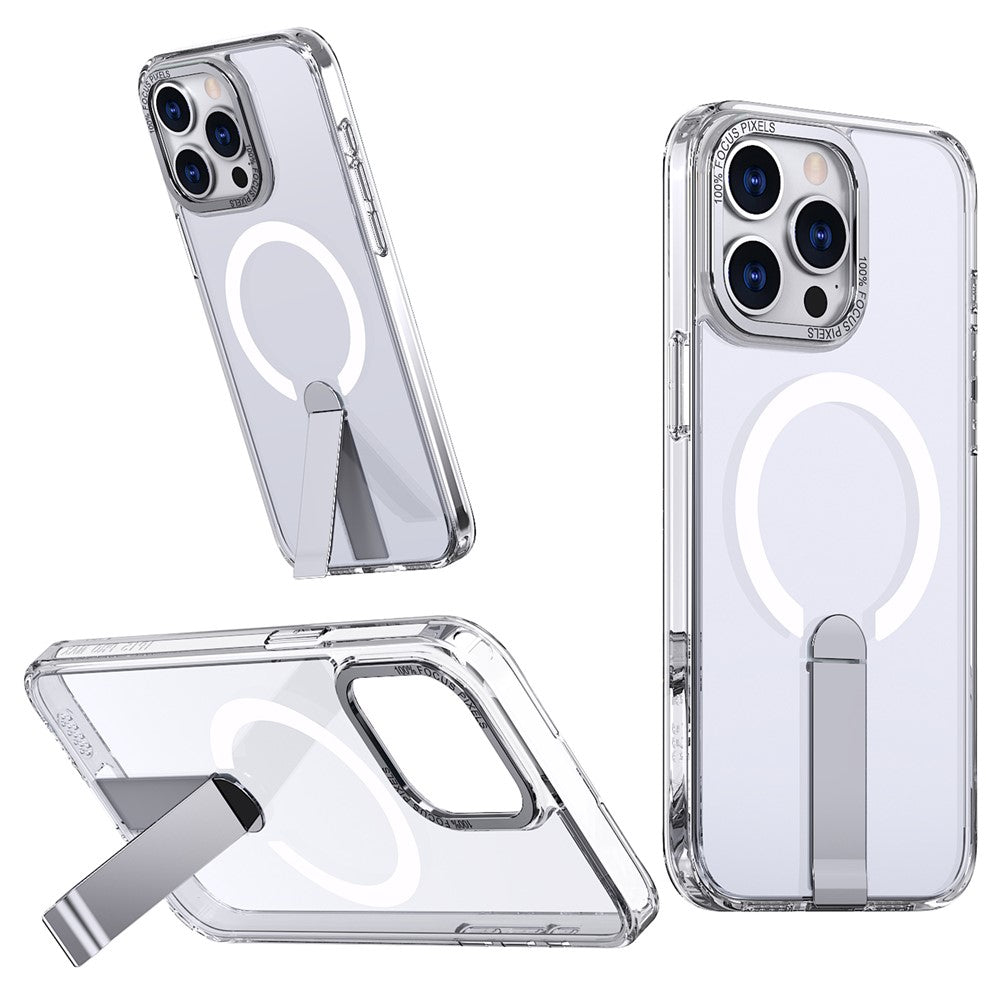For iPhone 15 Pro Max Case Compatible with MagSafe Kickstand TPU + Acrylic Phone Cover