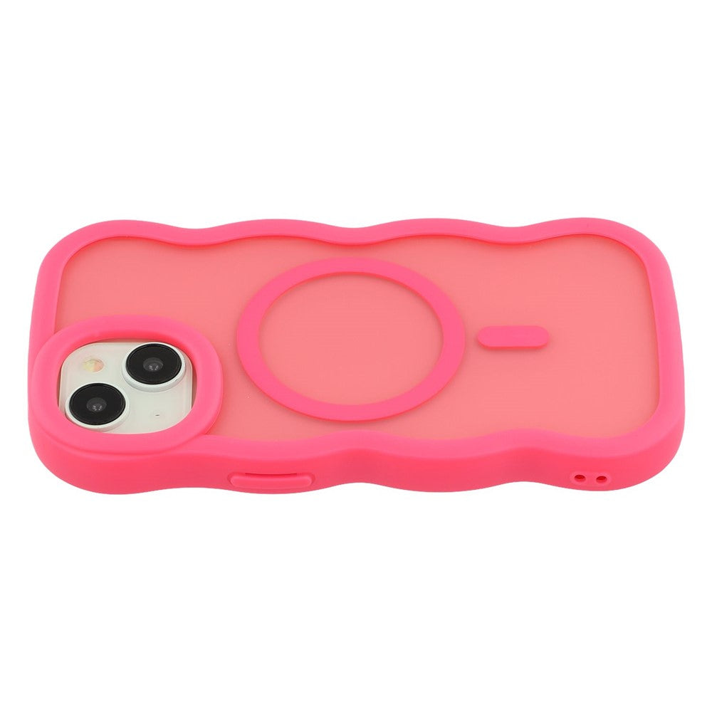 For iPhone 14 Case Compatible with MagSafe TPU + PC Phone Back Cover Skin Touch Wave Shape