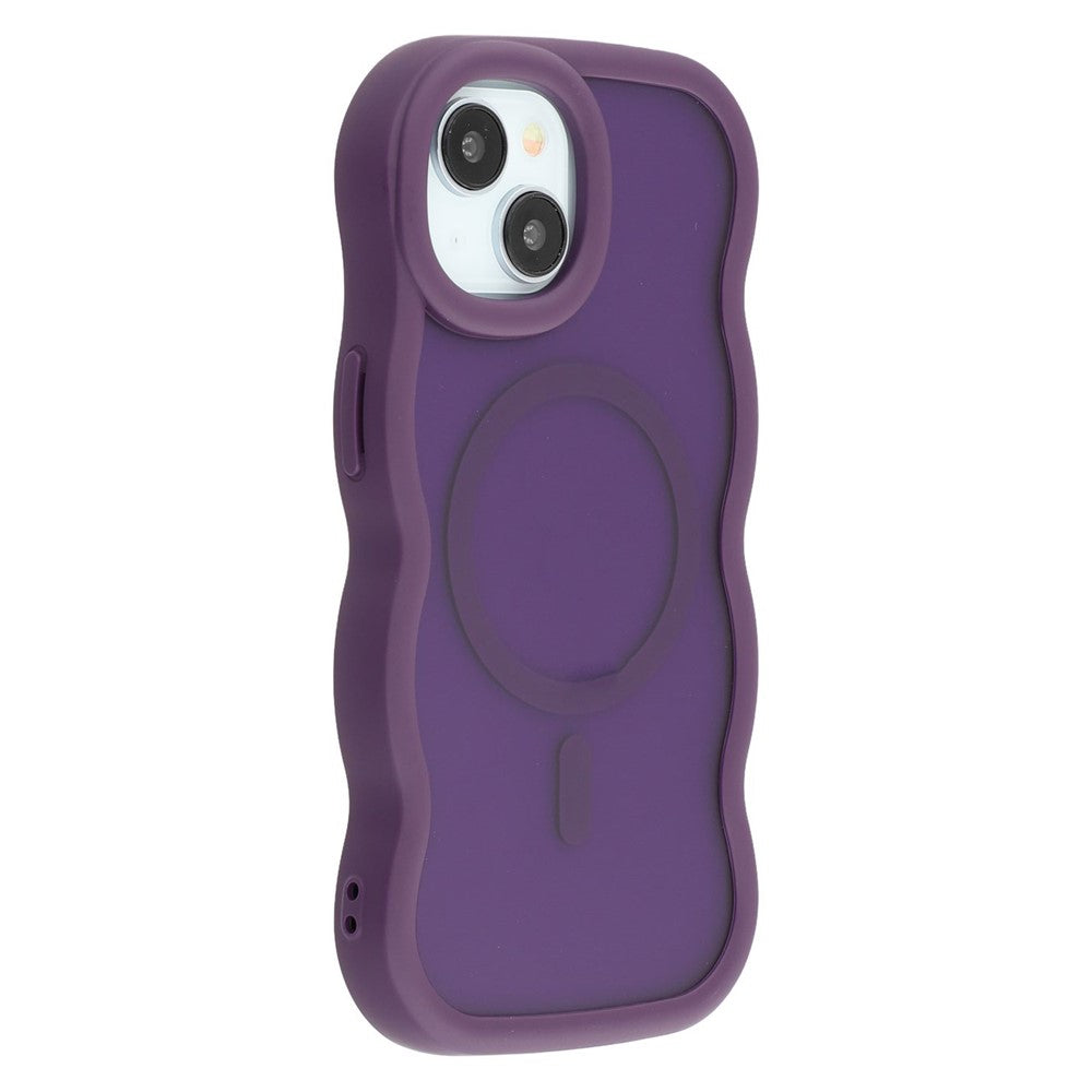 For iPhone 14 Case Compatible with MagSafe TPU + PC Phone Back Cover Skin Touch Wave Shape