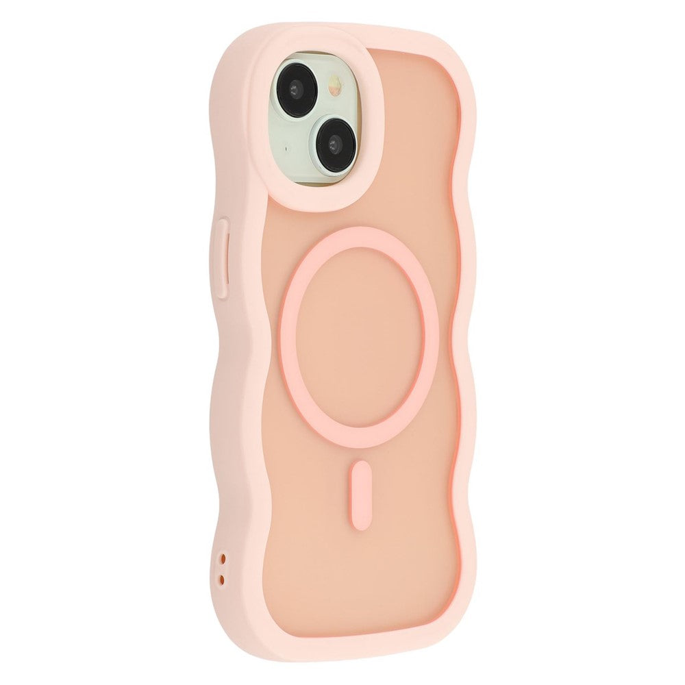 For iPhone 14 Case Compatible with MagSafe TPU + PC Phone Back Cover Skin Touch Wave Shape