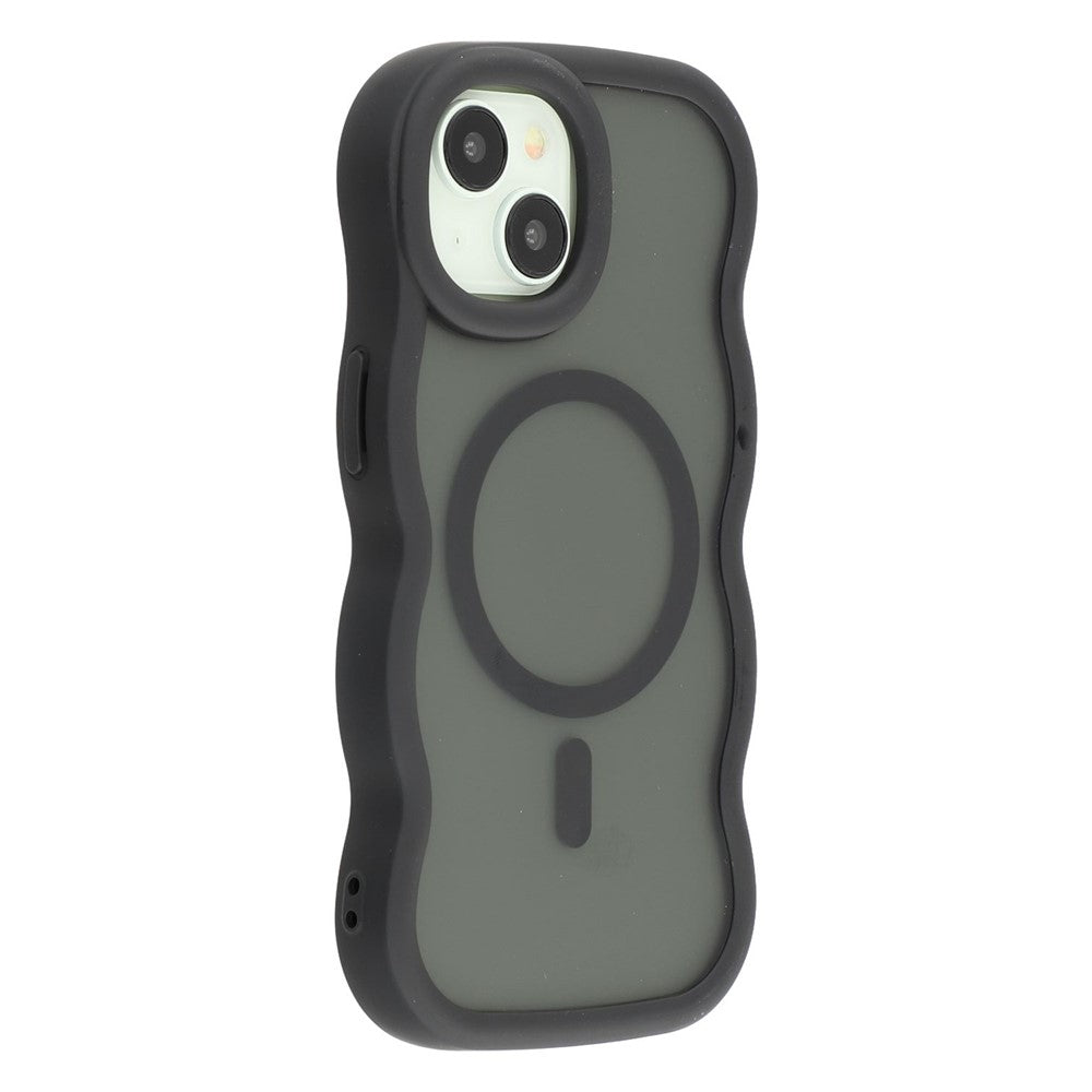 For iPhone 14 Case Compatible with MagSafe TPU + PC Phone Back Cover Skin Touch Wave Shape