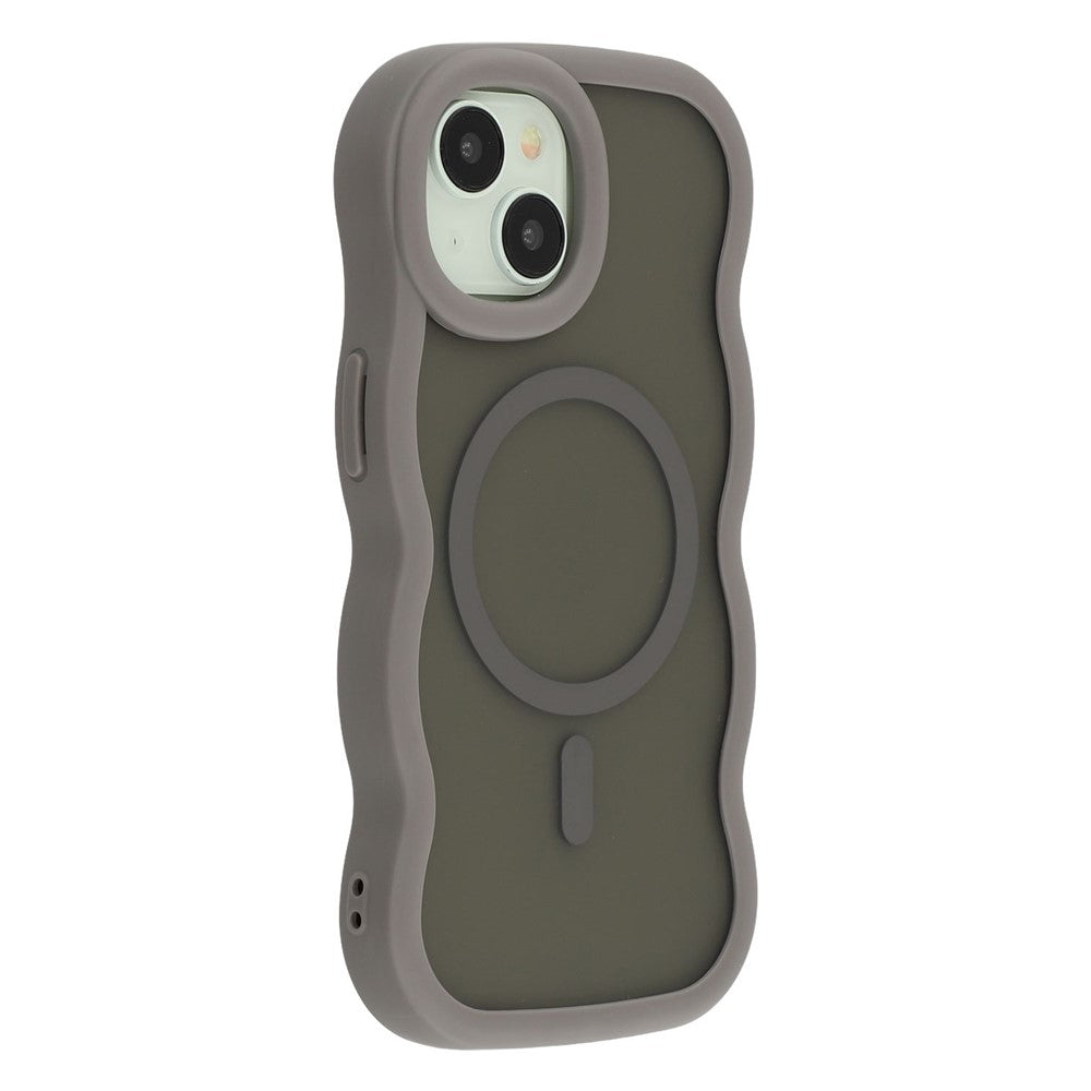 For iPhone 14 Case Compatible with MagSafe TPU + PC Phone Back Cover Skin Touch Wave Shape