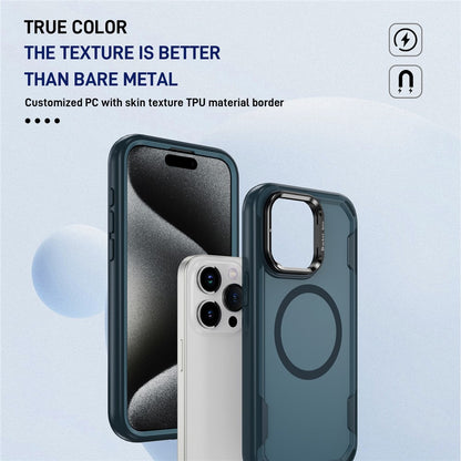 For iPhone 15 Pro Max Case Compatible with MagSafe Lens Frame Kickstand TPU + PC Shockproof Phone Cover