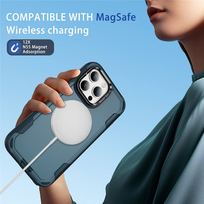 For iPhone 15 Pro Case Compatible with MagSafe Lens Frame Kickstand TPU + PC Shockproof Phone Cover