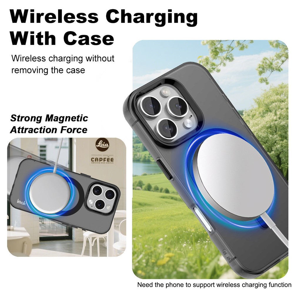 IMAK For iPhone 16 Pro Max Case Compatible with MagSafe Candy Color Anti Drop TPU + PET Back Cover